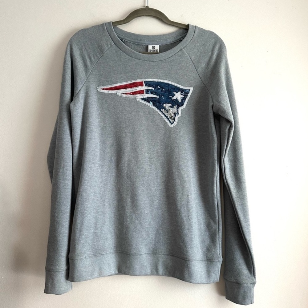 VS Pink • NWT Sequin New England Patriots Sweatshirt - Picture 1 of 5